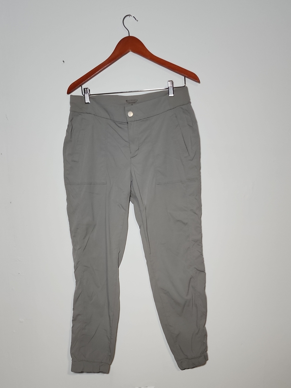Athleta Gray Elastic-Cuff Jogger Pants